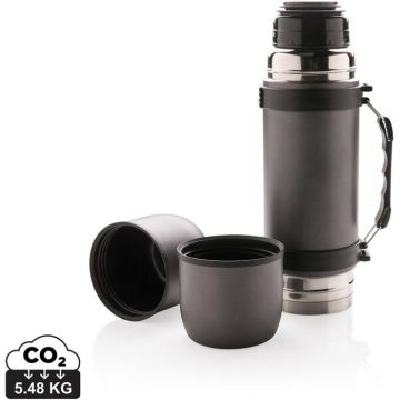 Vacuum Flask With 2 Cups - grey - main image