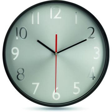 Wall Clock W Silver Background - Black - item picture front