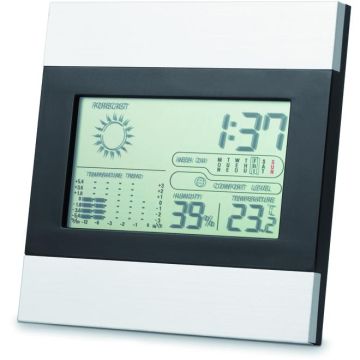 Weather Station And Clock - Matt Silver - item picture front