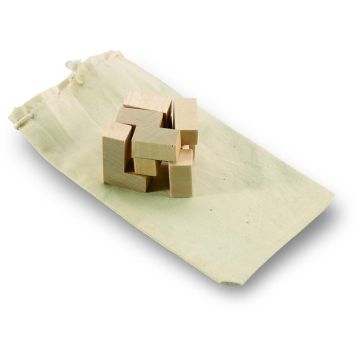 Wooden Puzzle In Cotton Pouch - Wood - item picture front