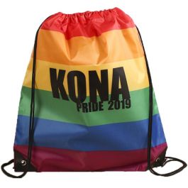Rainbow drawstring backpack sale