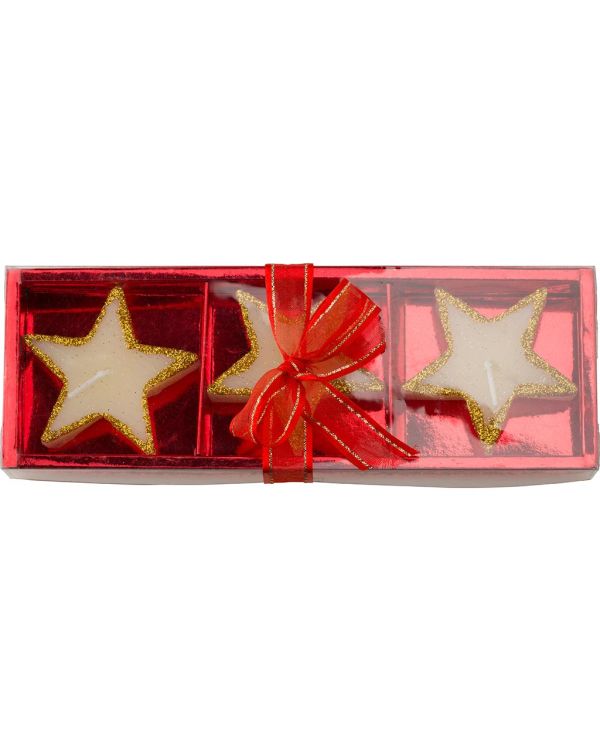 Three Star-Shaped Candles
