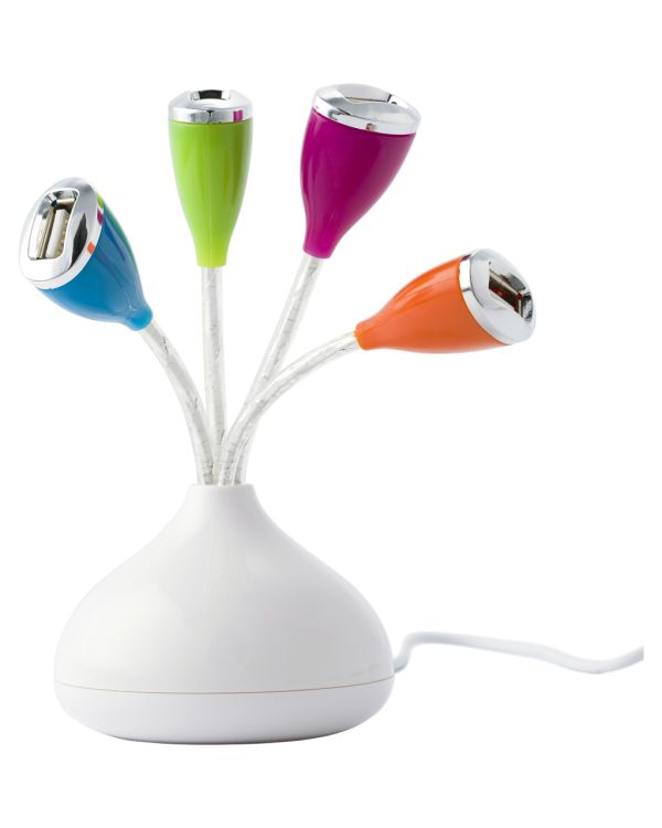 USB Hub With Four Colourful Ports 2.0
