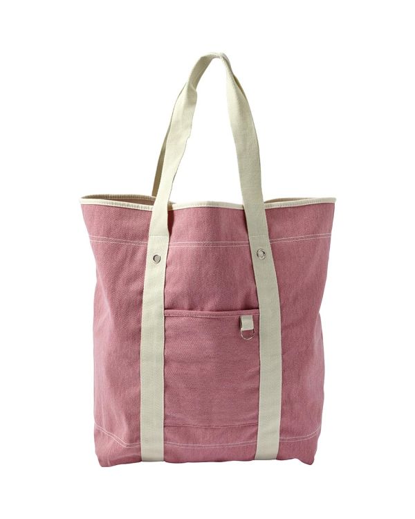 Twill Cotton Two-Tone Beach Bag