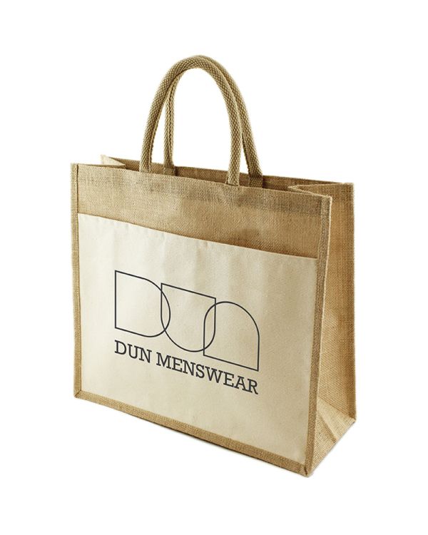 Funo Jute Bag With Canvas Pocket