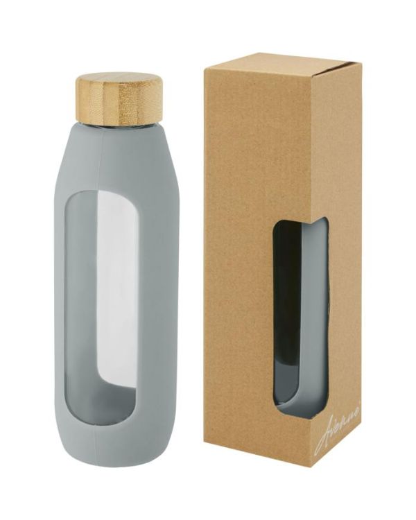 Tidan 600 ml Borosilicate Glass Bottle With Silicone Grip