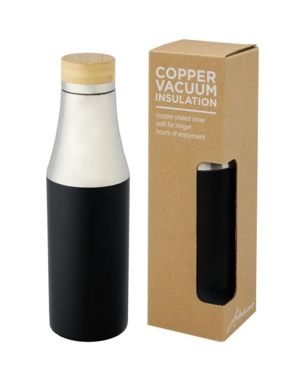 Hulan 540 ml Copper Vacuum Insulated Stainless Steel Bottle With Bamboo Lid