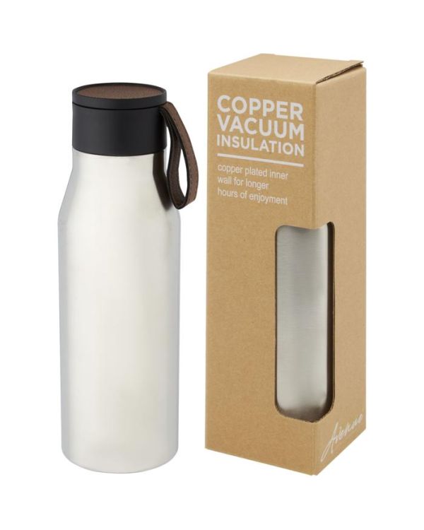 Ljungan 500 ml Copper Vacuum Insulated Stainless Steel Bottle With PU Leather Strap And Lid