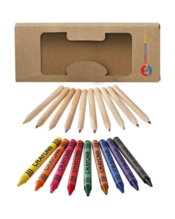 Lucky 19-Piece Coloured Pencil And Crayon Set
