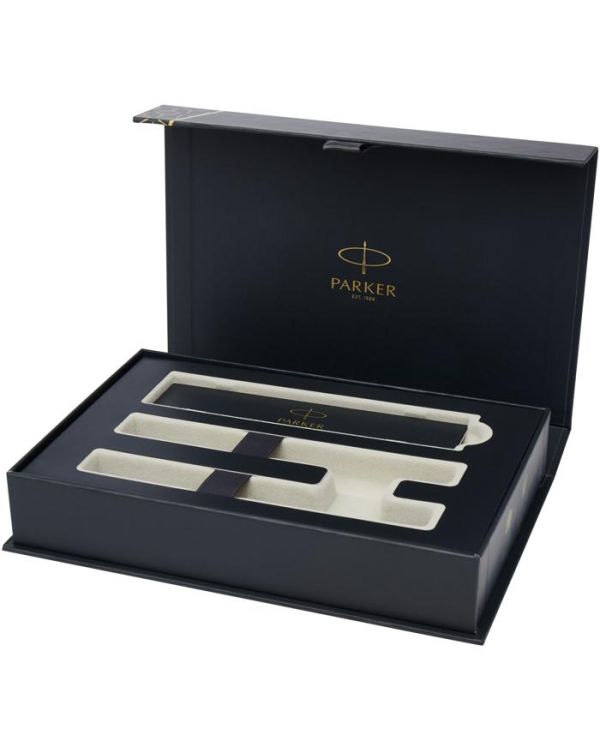 Parker IM Achromatic Ballpoint And Rollerball Pen Set With Gift Box