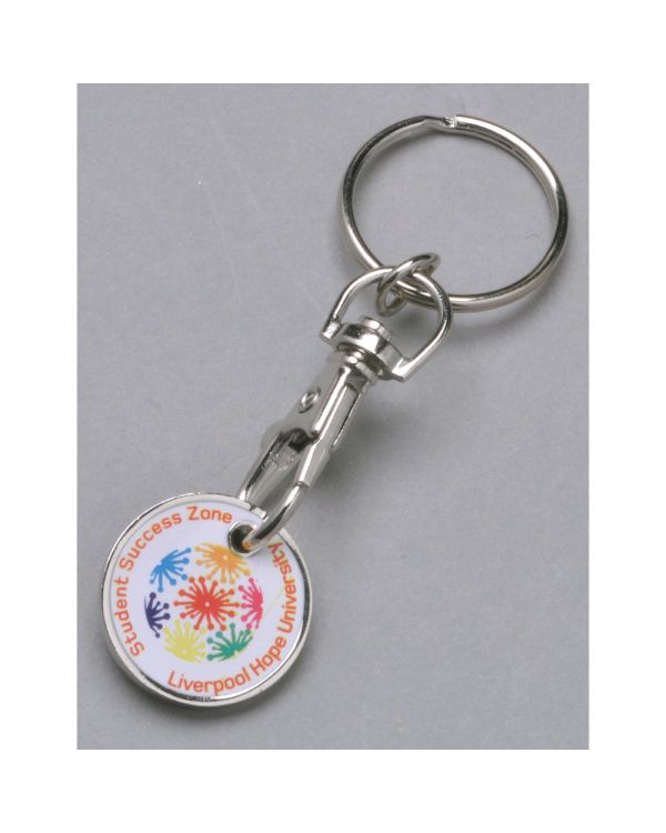 Printed trolley coin keyring