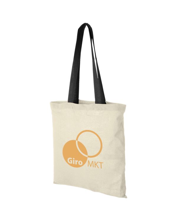 Nevada 100 g/m² Cotton Tote Bag Coloured Handles 7L