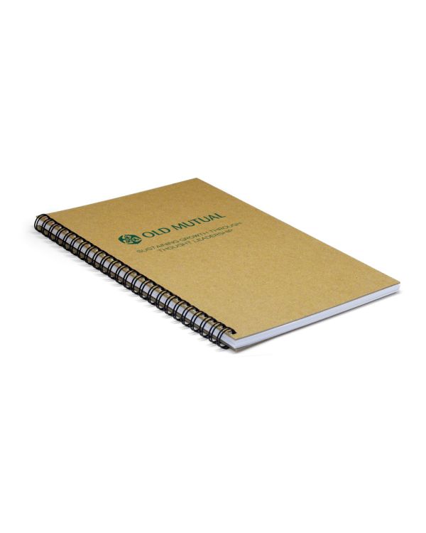 Green & Good A4 Wirebound Natural Board Notebook - Recycled