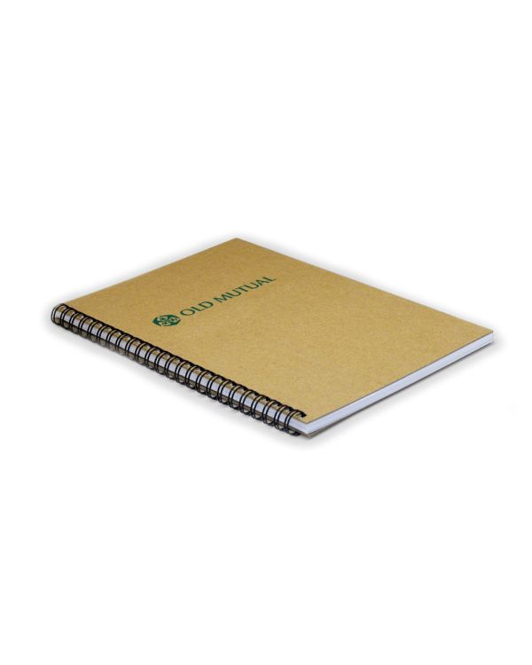 Green & Good A5 Wirebound Natural Board Notebook - Recycled
