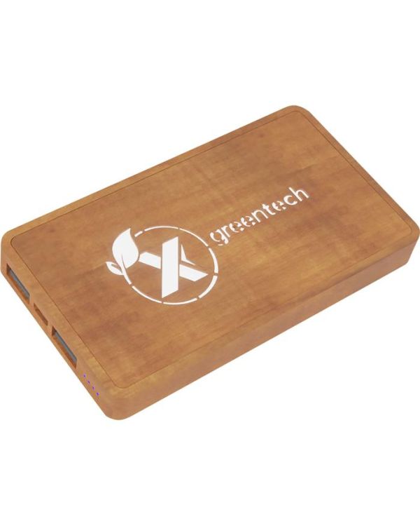 SCX.Design P38 5000 mAh Wooden Wireless Charging Power Bank With Light-Up Logo