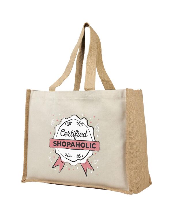 Varai 320 g/sq m Canvas And Jute Shopping Tote Bag