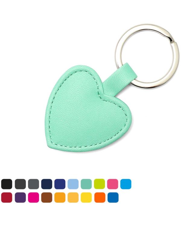 Heart Shaped Key Fob In Vegan Matt Velvet Torino
