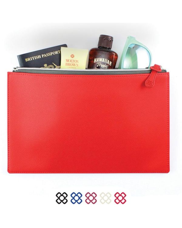 Medium Zipped Pouch In Recycled Como
