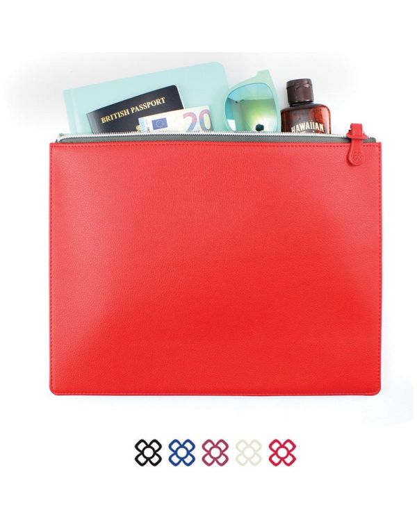 Large Zipped Pouch In Recycled Como