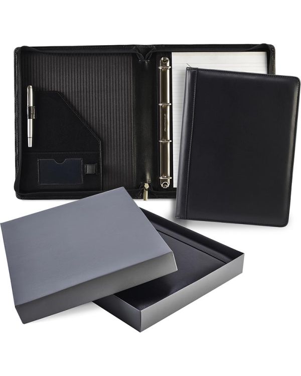Ascot Leather Zipped Ring Binder