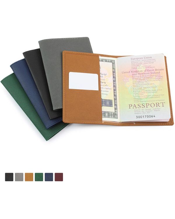 Biodegradable Passport Wallet In BioD A Biodegradable Leather Look Material