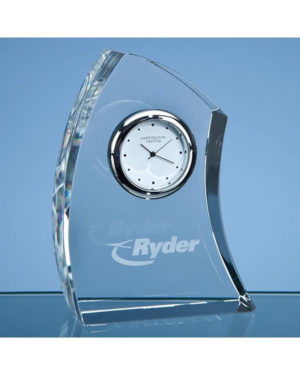 11cm Dartington Crystal Crescent Clock