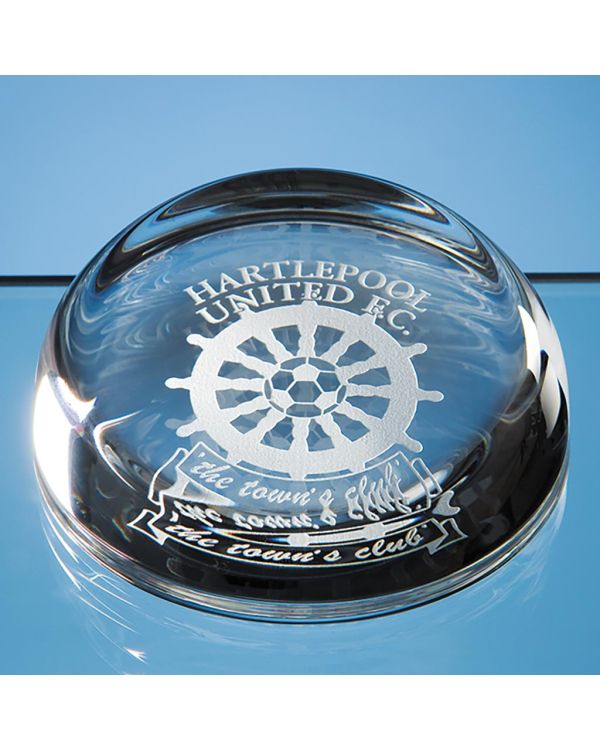 8.8cm Optical Crystal Flat Top Dome Paperweight