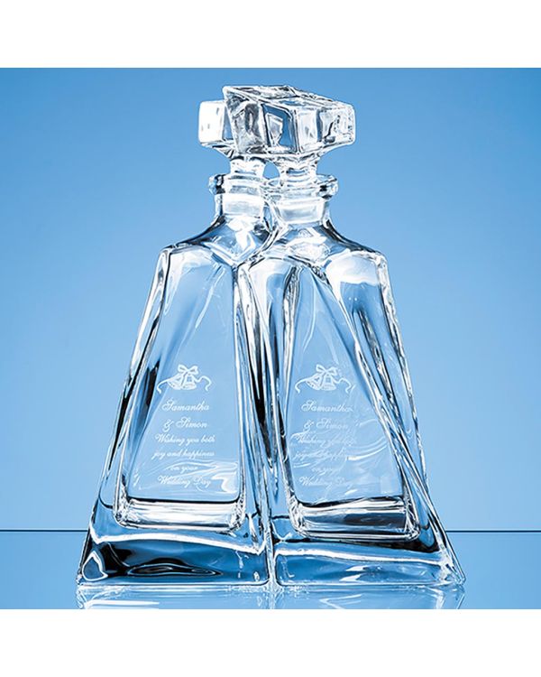 1pr of 0.5ltr Crystalite Lovers Decanters