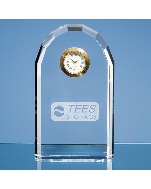 13cm Optical Crystal Bevelled Arch Clock