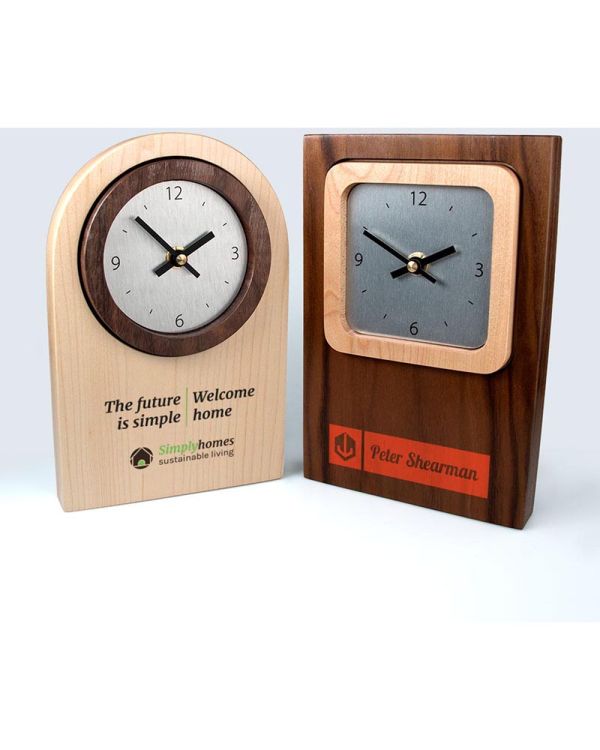 Real Dual Wood Clocks
