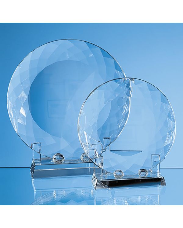 20cm Optical Crystal Facet Plate with Stand
