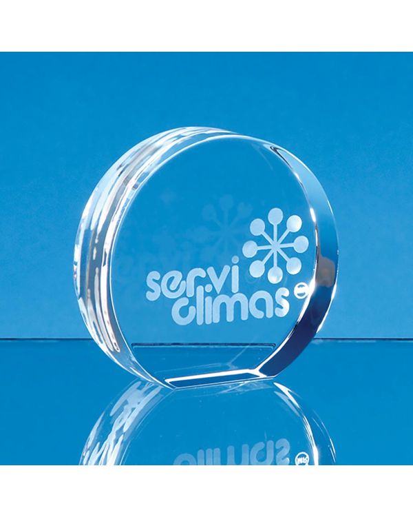 6cm Optical Crystal Stand Up Circle Paperweight