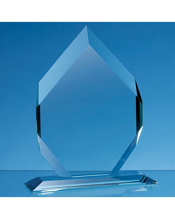 19cm x 13cm x 15mm Jade Glass Majestic Diamond Award