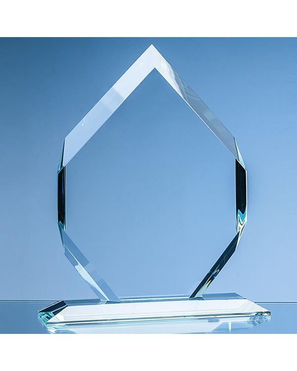 19cm x 13cm x 15mm Clear Glass Majestic Diamond Award