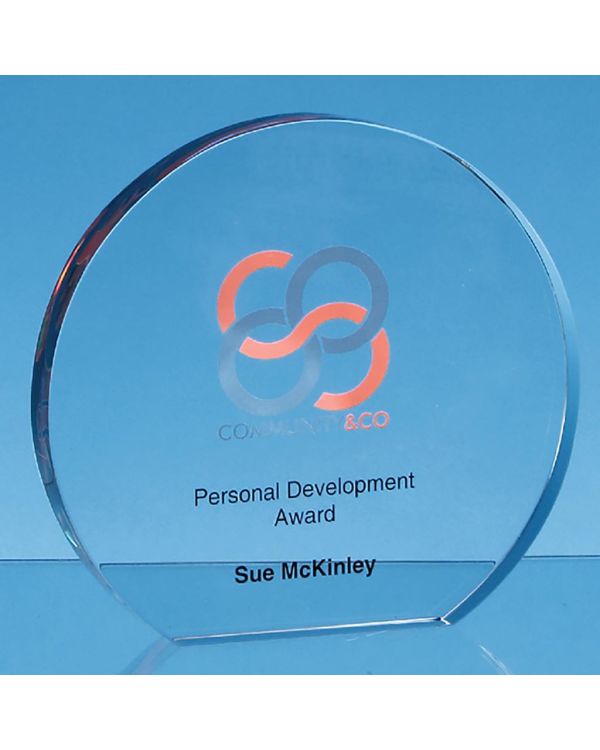 16.5cm x 19mm Clear Glass Freestanding Circle Award