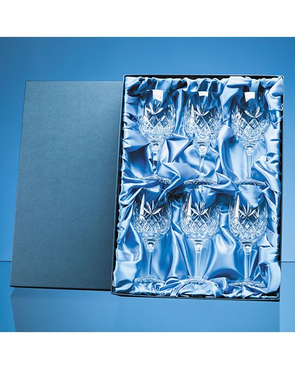 6pc 280ml Blenheim Lead Crystal Full Cut Goblet Gift Set