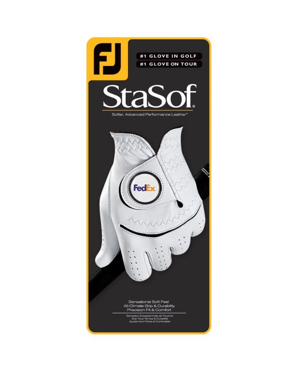 FJ (Footjoy) StaSof Golf Glove With Your Logo On The Removable Ball Marker