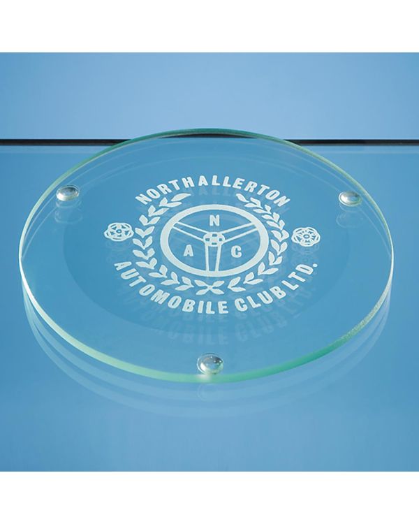 10cm Jade Glass Round Coaster