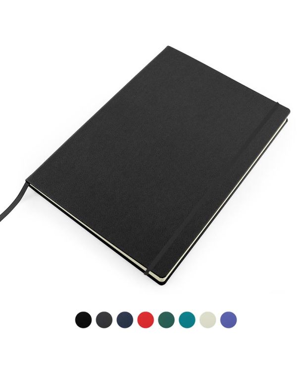 Recycled Eleather A4 Casebound Notebook With Elastic Strap