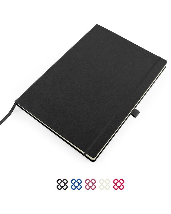 Recycled Como A4 Casebound Notebook With Elastic Strap & Pen Loop
