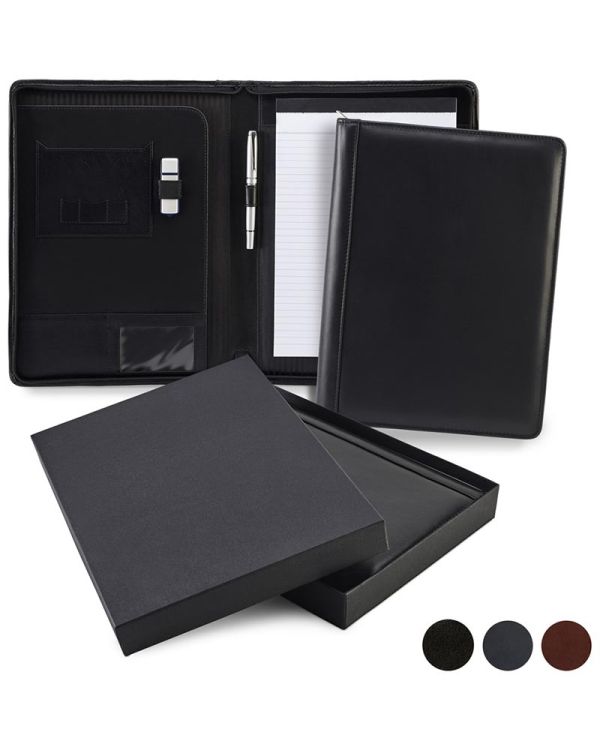 Sandringham Nappa Leather Zipped A4 Conference Pad Holder