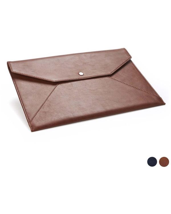 Accent Sandringham Leather Under Arm Folio / Laptop Case With Press Stud To Close