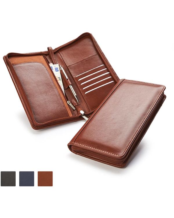 Accent Sandringham Nappa Leather Zipped Travel Wallet