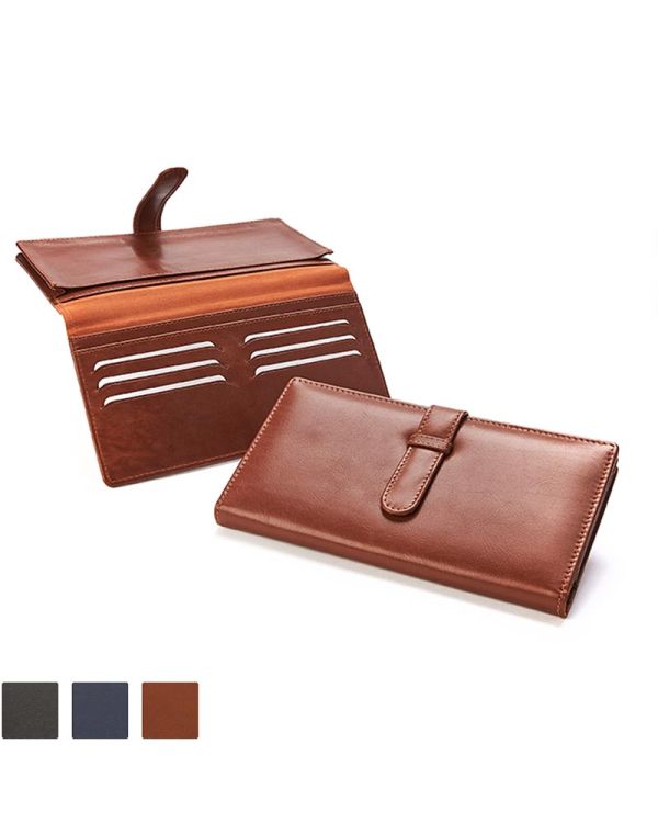Sandringham Nappa Leather Deluxe Travel Wallet With Strap 
