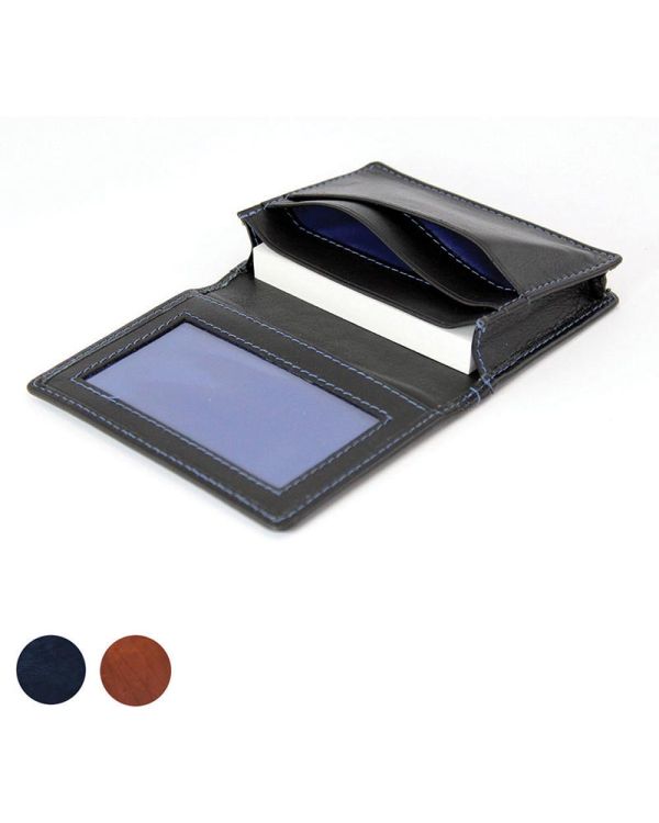 Accent Sandringham Nappa Leather Business Card Holder With Travel Or Oyster Card Window