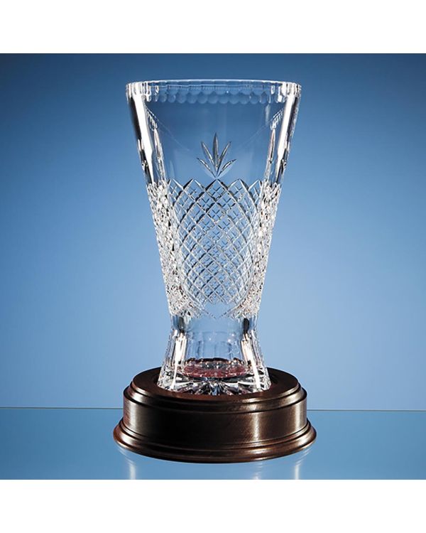 30cm Lead Crystal Panelled Trophy Vase