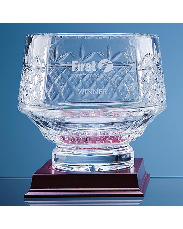 18cm Lead Crystal Panelled Heeled Bowl