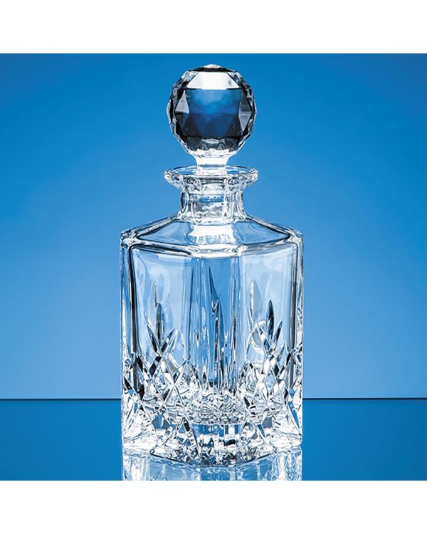 0.8ltr Blenheim Lead Crystal Full Cut Square Spirit Decanter