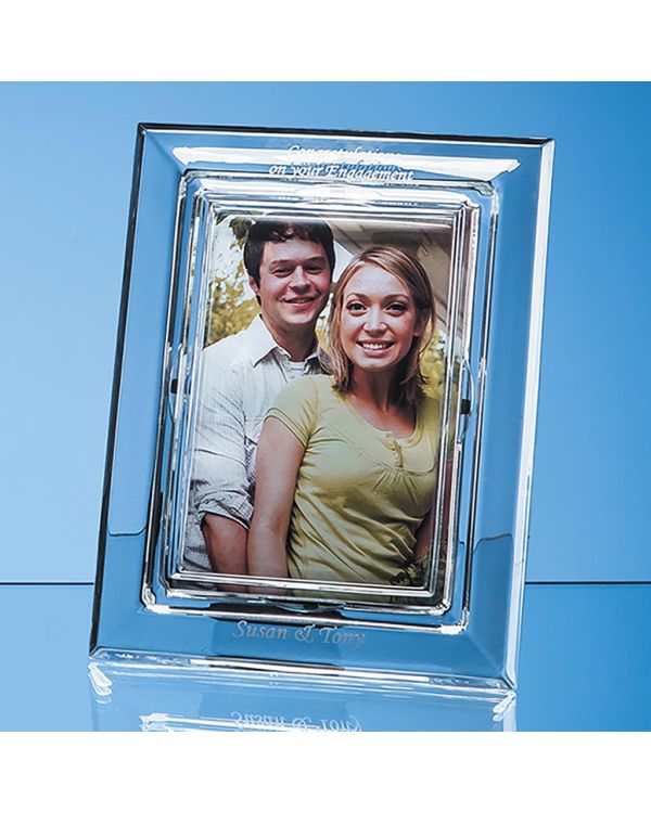 21.5cm Lead Crystal Plain Photo Frame for 4" x 6" Photo, H or V