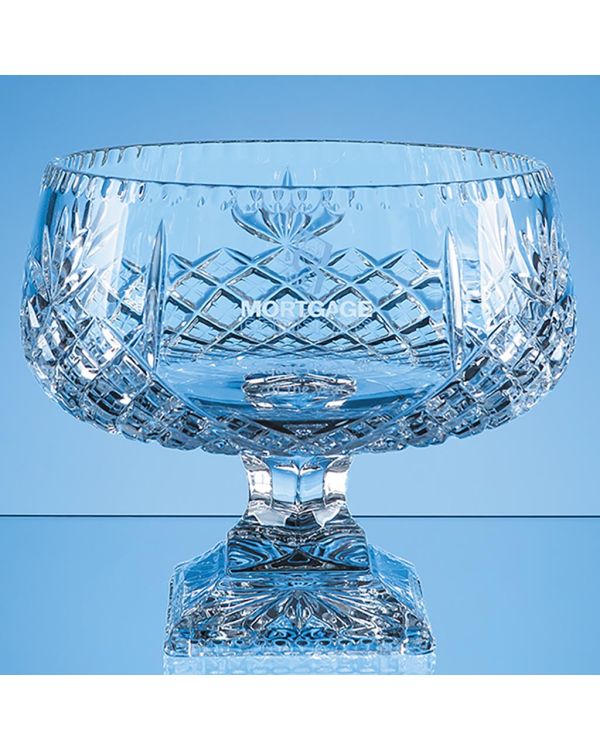 25cm Lead Crystal Square Footed Presentation Bowl